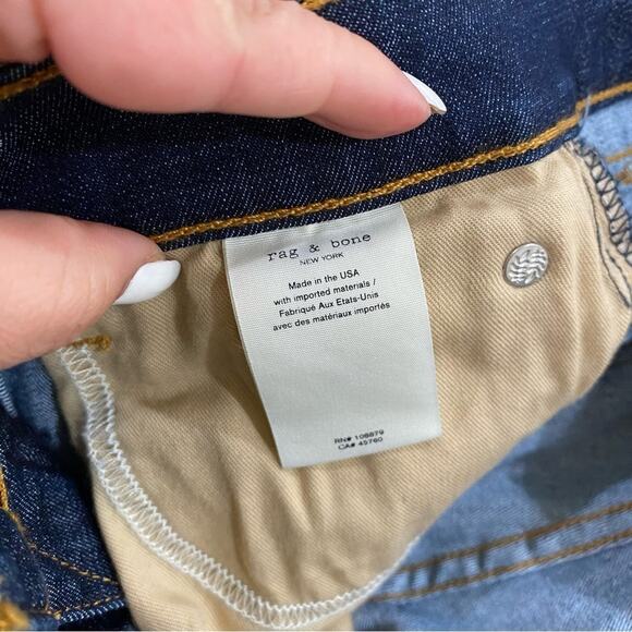 Rag & Bone 10" Ankle Skinny Cuffed Jeans Dark Wash Stretch Denim Sz 27 - Picture 9 of 10